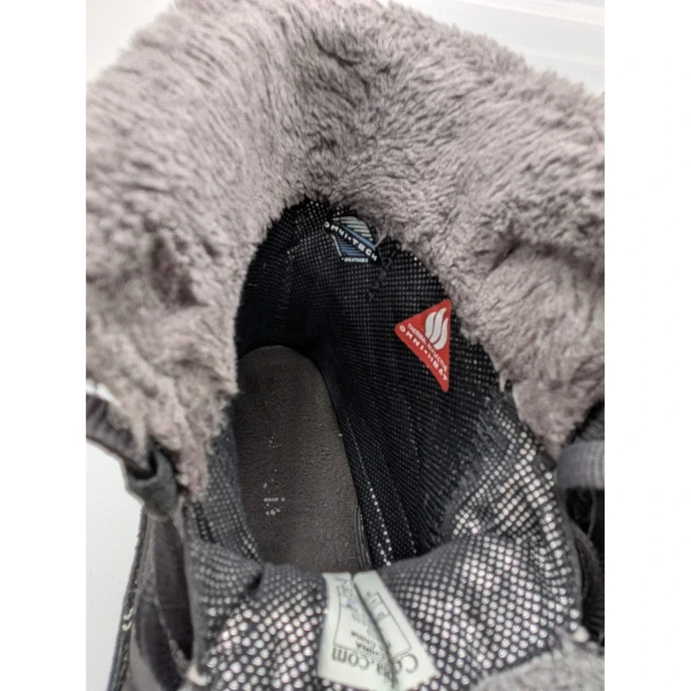 Columbia Winter Snow Boots Womens Size 9 Black Faux Fur Omni-Heat Insulated